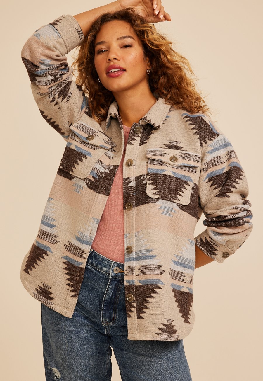 Patterned shacket